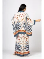 Oversized Σετ Tropical Print από Βισκόζη – Μακρύ Πουκάμισο & Παντελόνι Καλοκαιρινό Statement - Image 3